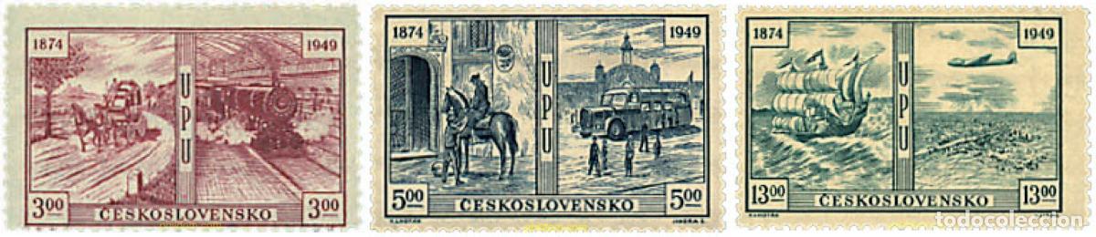 Sellos: 224419 HINGED CHECOSLOVAQUIA 1949 75 ANIVERSARIO DE LA UPU