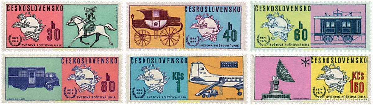 Sellos: 58108 MNH CHECOSLOVAQUIA 1974 CENTENARIO DE LA UNION POSTAL UNIVERSAL