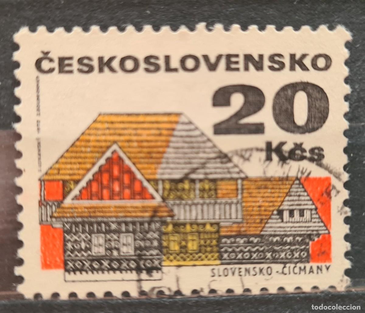 Sellos: Sello usado de Checoslovaquia 1972: arquitectura popular