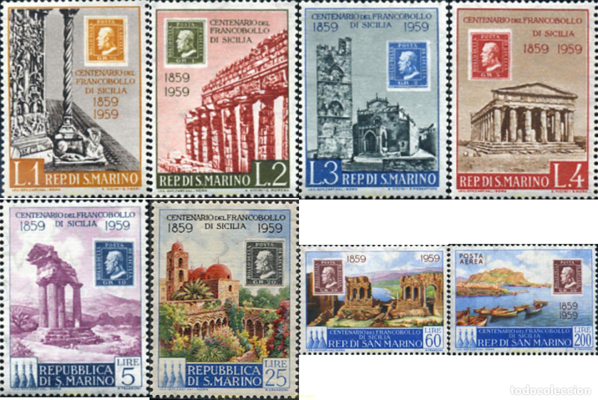 Timbres: 37463 MNH SAN MARINO 1959 CENTENARIO DEL SELLO DE SICILIA