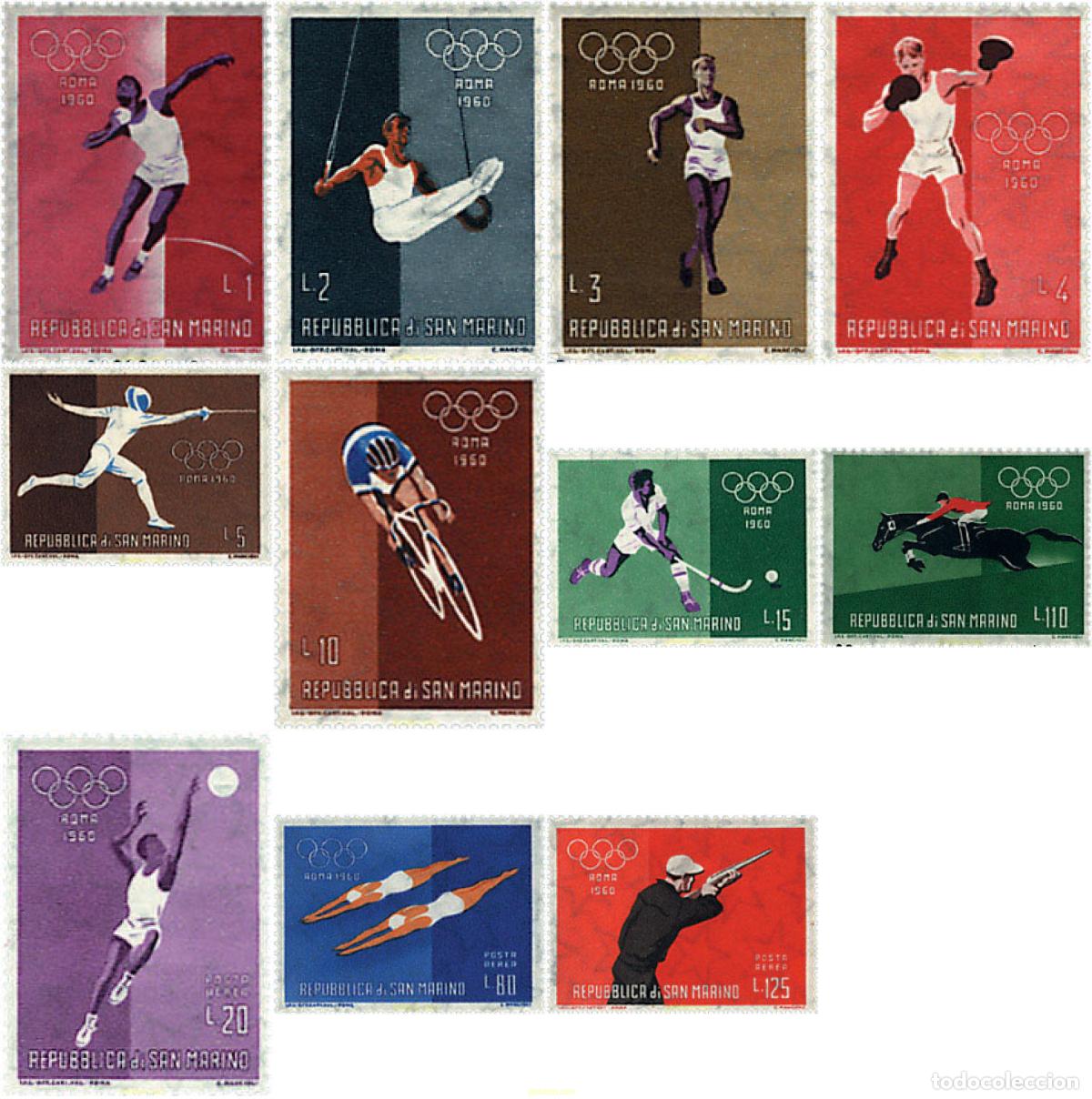 Briefmarken: 791132 MNH SAN MARINO 1960 17 JUEGOS OLIMPICOS VERANO ROMA 1960