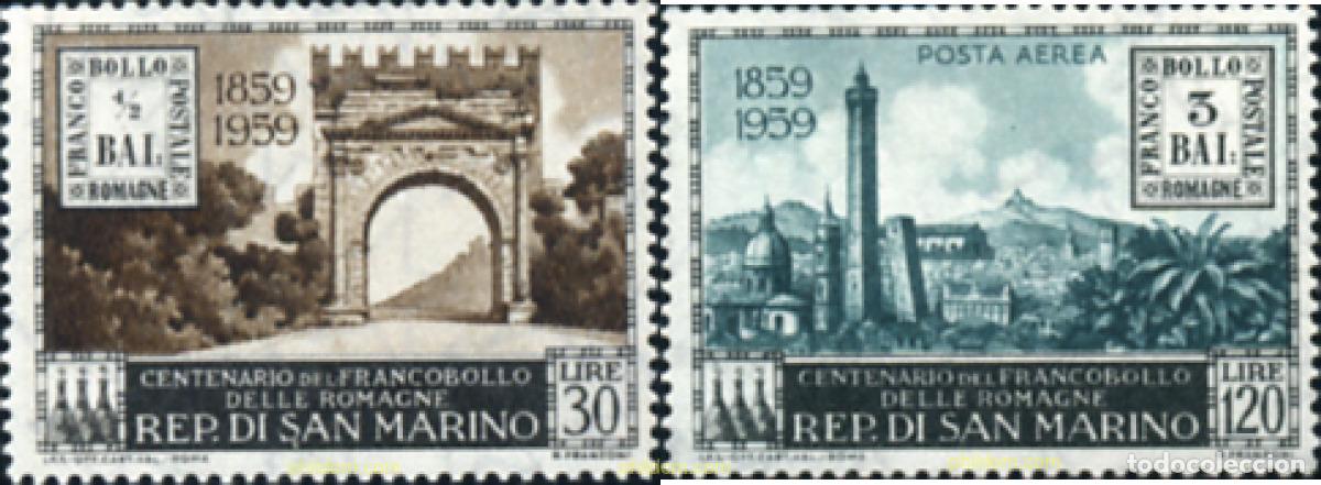 Sellos: 165719 MNH SAN MARINO 1959 CENTENARIO DEL PRIMER SELLO DE LA ROMAGNA