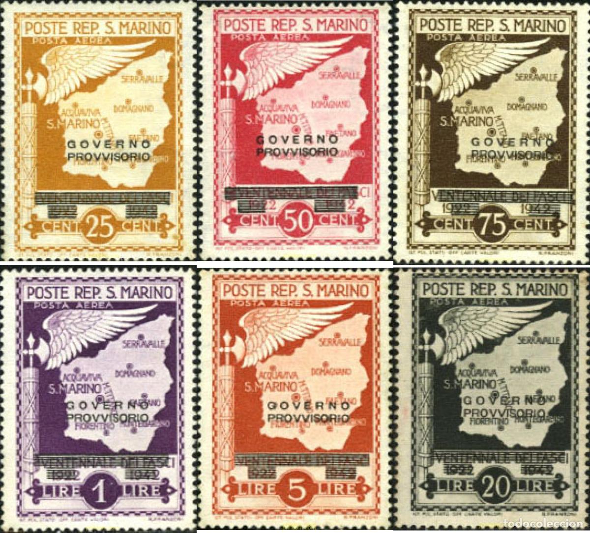 Sellos: 791141 HINGED SAN MARINO 1943 GOBIERNO PROVISIONAL