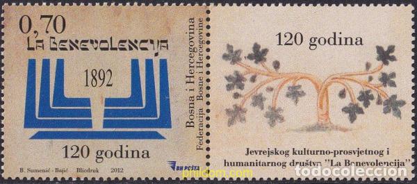 Briefmarken: 791159 MNH BOSNIA-HERZEGOVINA 2012 120 ANIVERSARIO DE LA COMUNIDAD JUDIA
