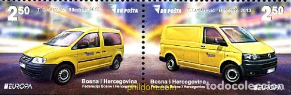 Sellos: 791160 MNH BOSNIA-HERZEGOVINA 2013 EUROPA CEPT 2013 - VEHICULOS POSTALES