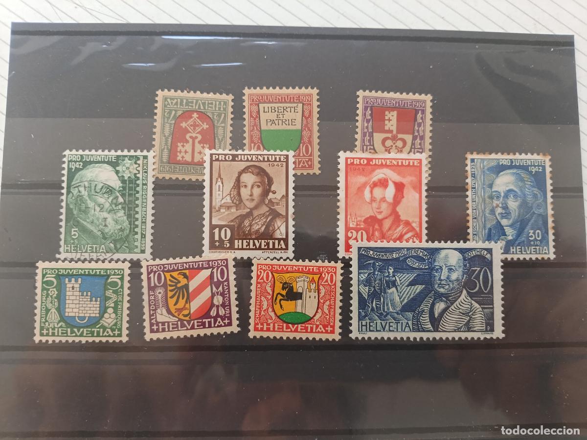 Selos: SUIZA - SUISSE - SCHWEIZ - SUITZERLAND - HELVETIA - PRO JUVENTUTE, lote de sellos