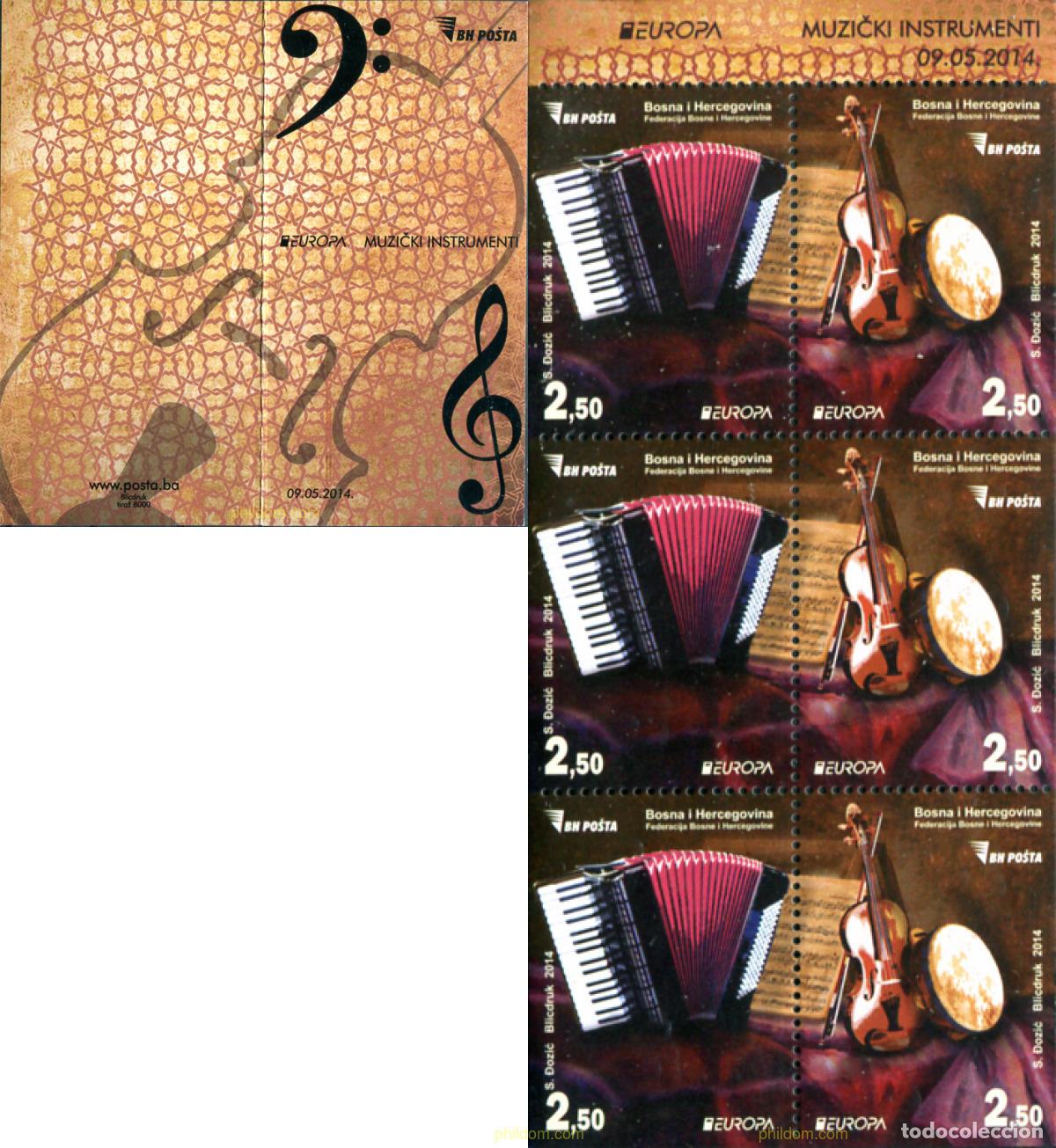 Sellos: 325074 MNH BOSNIA-HERZEGOVINA 2014 EUROPA CEPT 2014 - INSTRUMENTOS MUSICALES