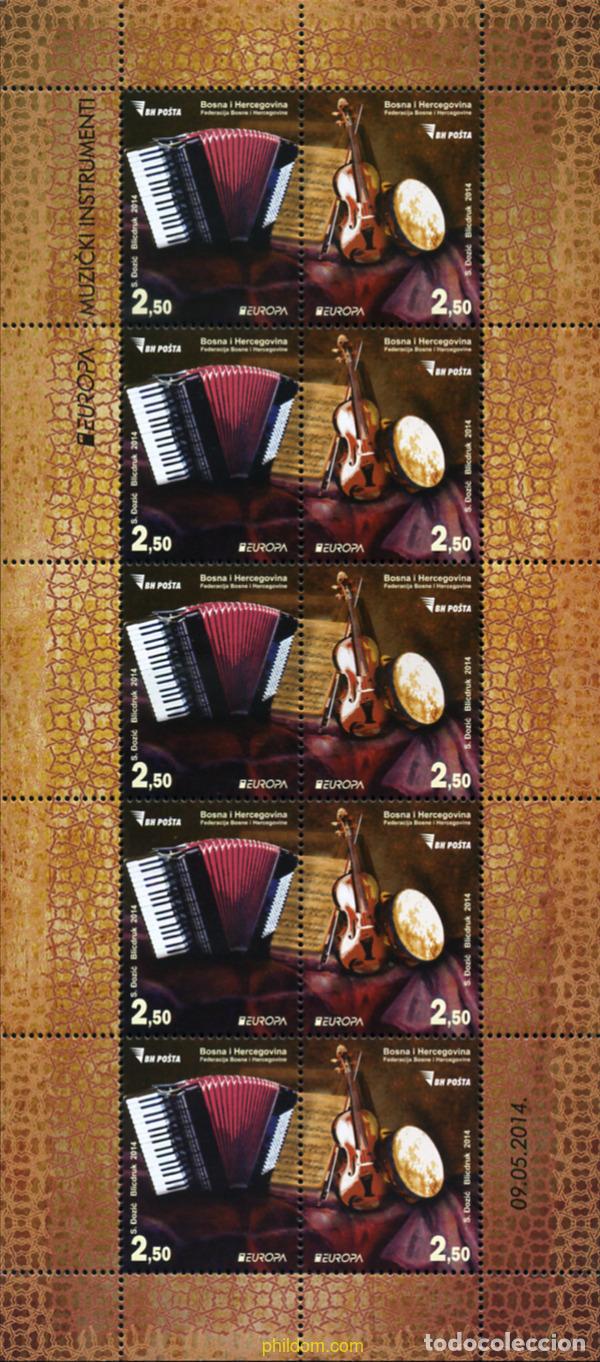 Sellos: 367110 MNH BOSNIA-HERZEGOVINA 2014 EUROPA CEPT 2014 - INSTRUMENTOS MUSICALES