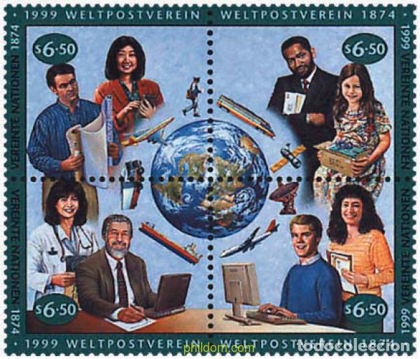 Timbres: 6464 MNH NACIONES UNIDAS. Viena 1999 125 ANIVERSARIO DE LA UPU
