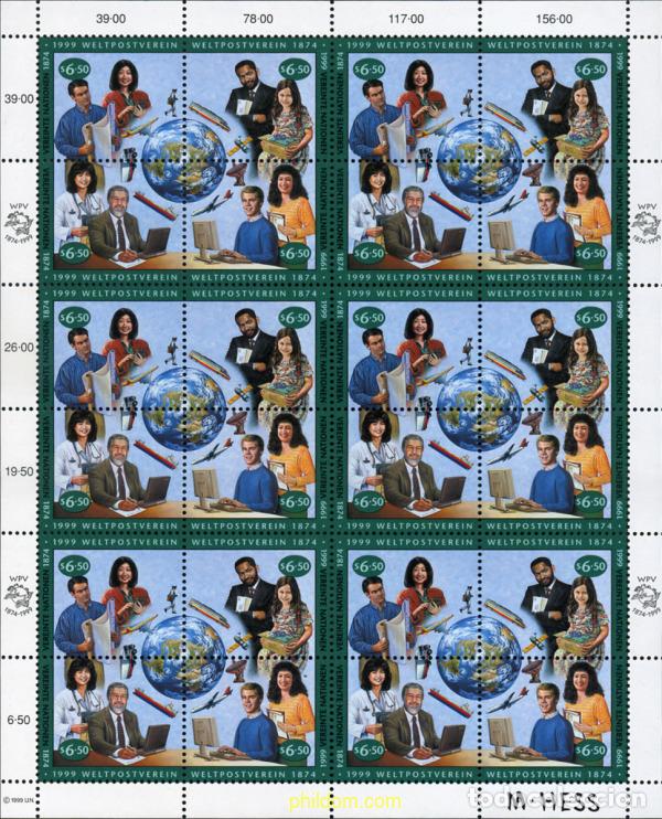 Timbres: 367282 MNH NACIONES UNIDAS. Viena 1999 125 ANIVERSARIO DE LA UPU