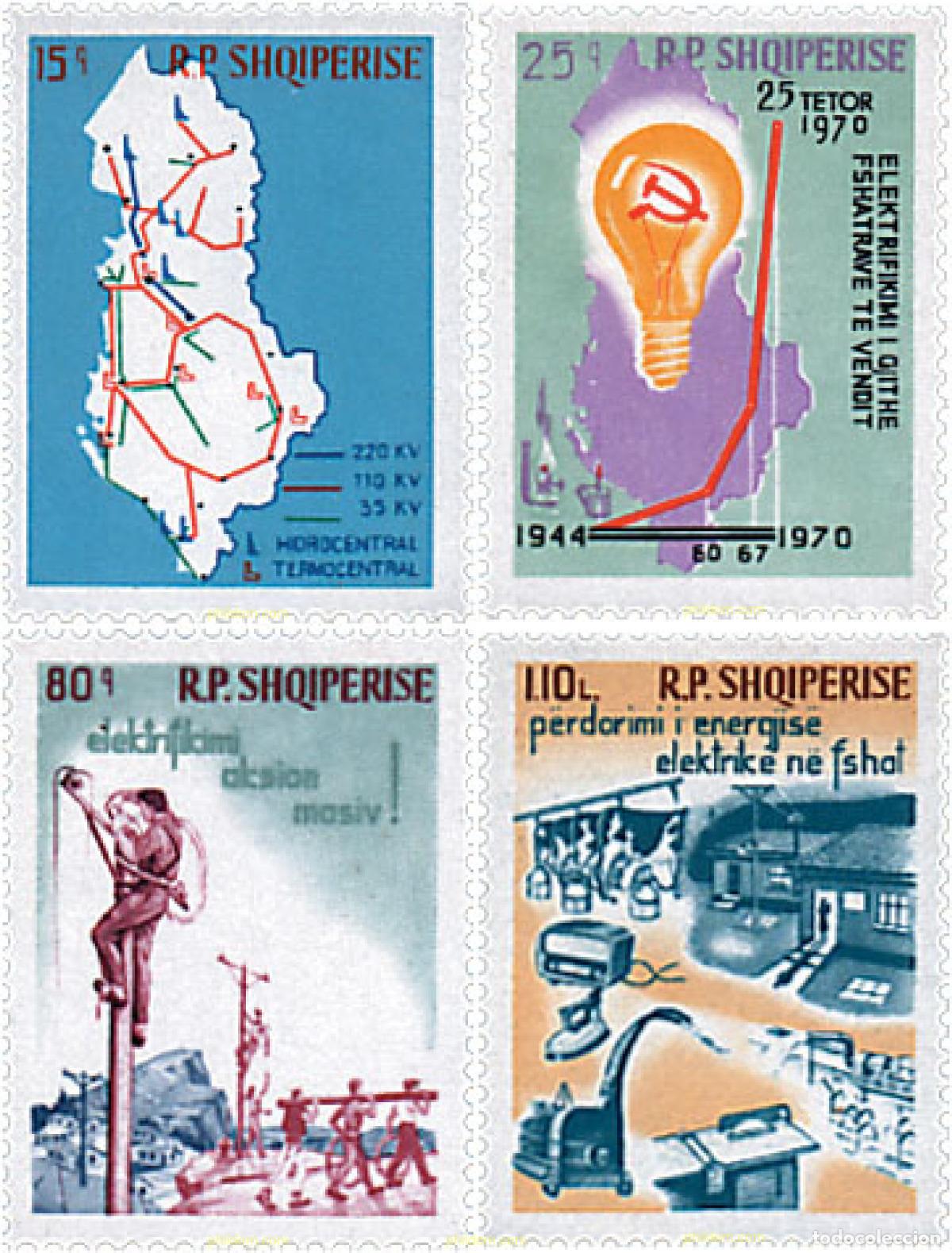 Sellos: 78311 MNH ALBANIA 1970 25 ANIVERSARIO DEL PLAN DE ELECTRIFICACION