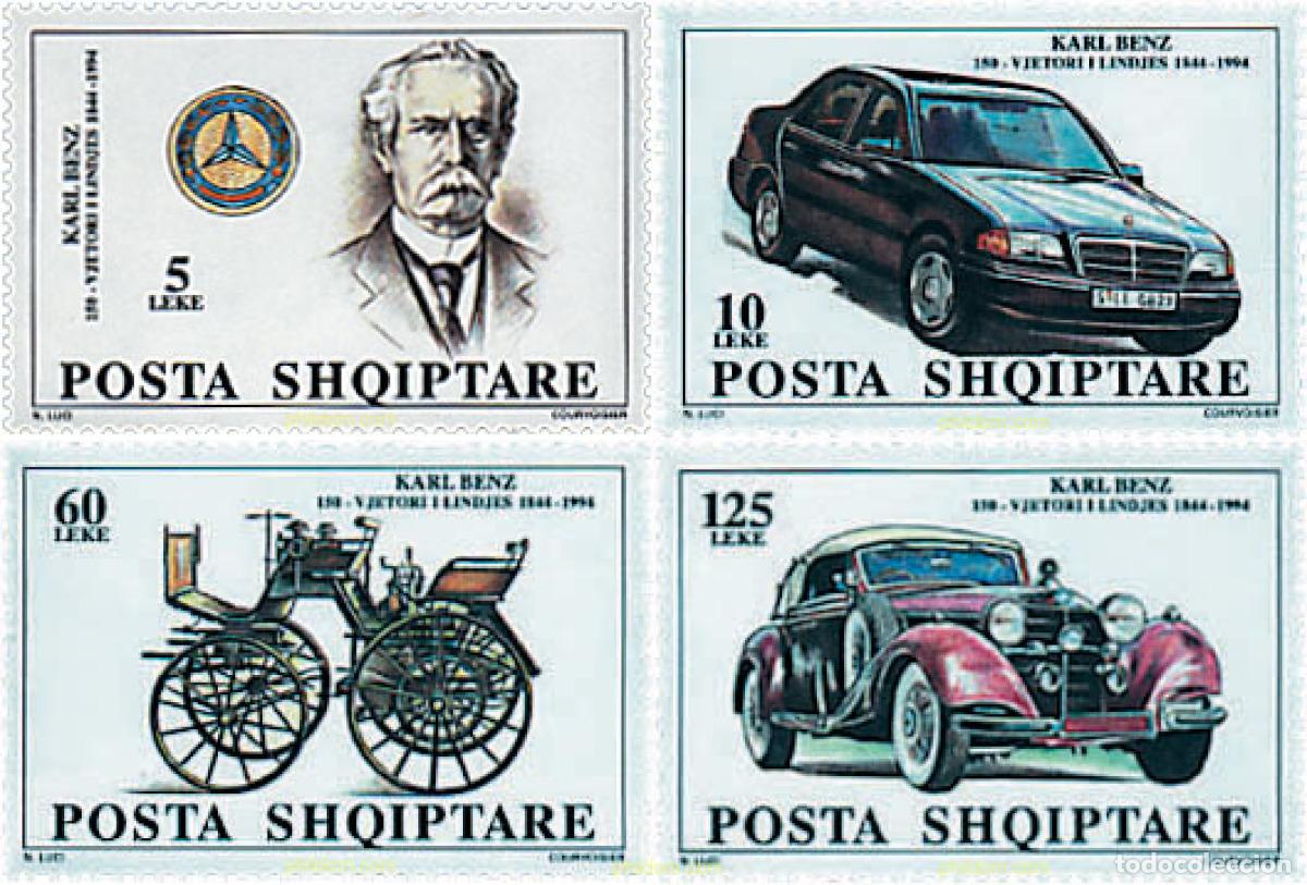 Sellos: 78646 MNH ALBANIA 1994 150 ANIVERSARIO DE KARL BENZ