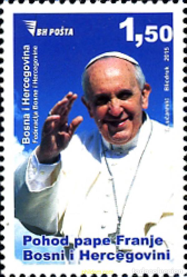 Stamps: 343549 MNH BOSNIA-HERZEGOVINA 2015 PAPA FRANCISCO I