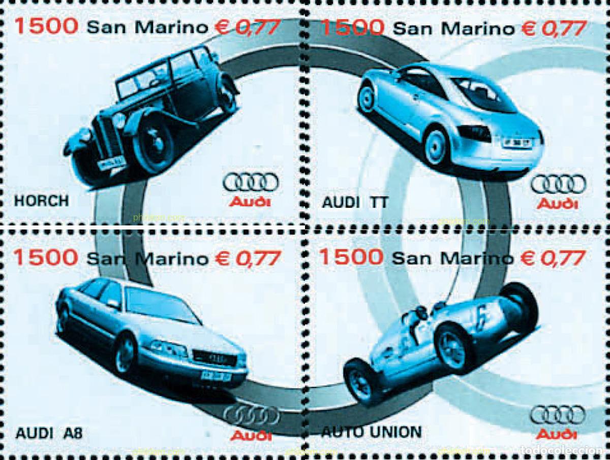 Selos: 141507 MNH SAN MARINO 1999 GRANDES INDUSTRIAS AUTOMOVILISTICAS. AUDI