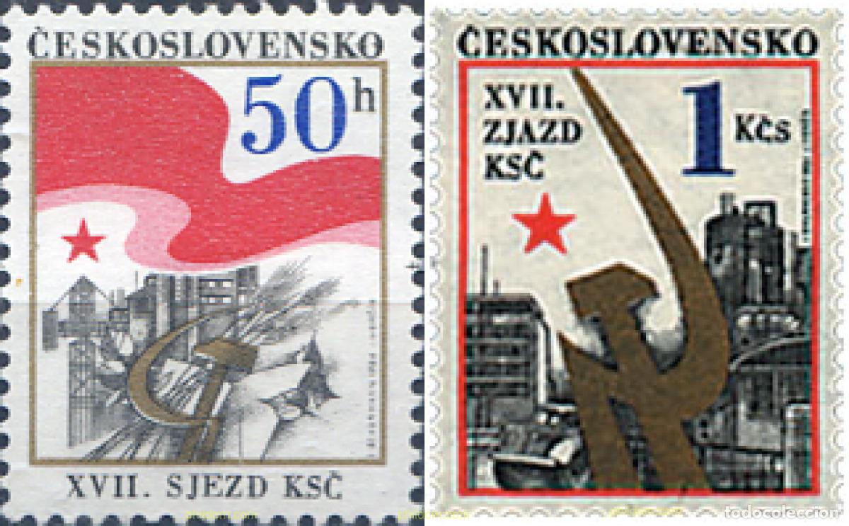 Stamps: 40444 MNH CHECOSLOVAQUIA 1986 17 CONGRESO DEL PARTIDO COMUNISTA CHECOSLOVACO
