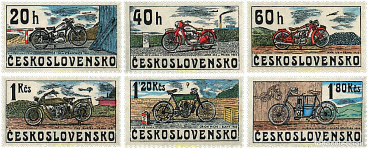Stamps: 40437 MNH CHECOSLOVAQUIA 1975 HISTORIA DE LA MOTOCICLETA