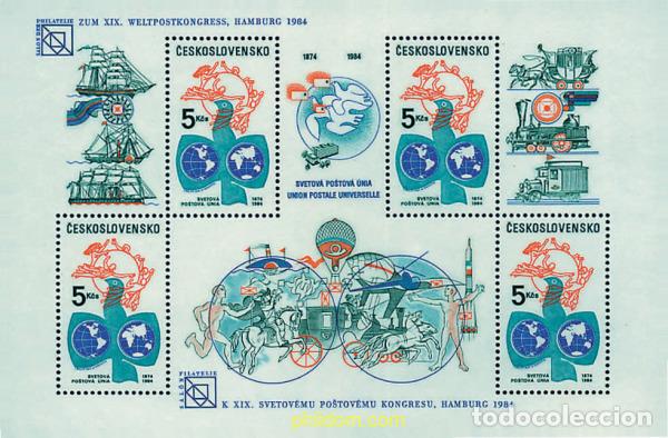 Sellos: 63786 MNH CHECOSLOVAQUIA 1984 19 CONGRESO DE LA UPU Y SALON FILATELICO DE HAMBURGO