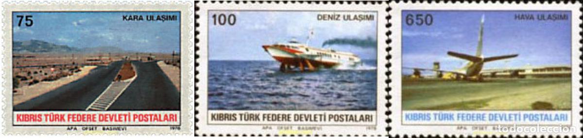 Sellos: 43152 MNH CHIPRE. Administraci&oacute;n turca 1978 MEDIOS DE TRANSPORTE