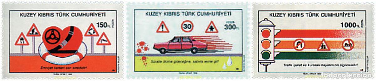 Sellos: 43161 MNH CHIPRE. Administraci&oacute;n turca 1990 SEGURIDAD EN CARRETERA
