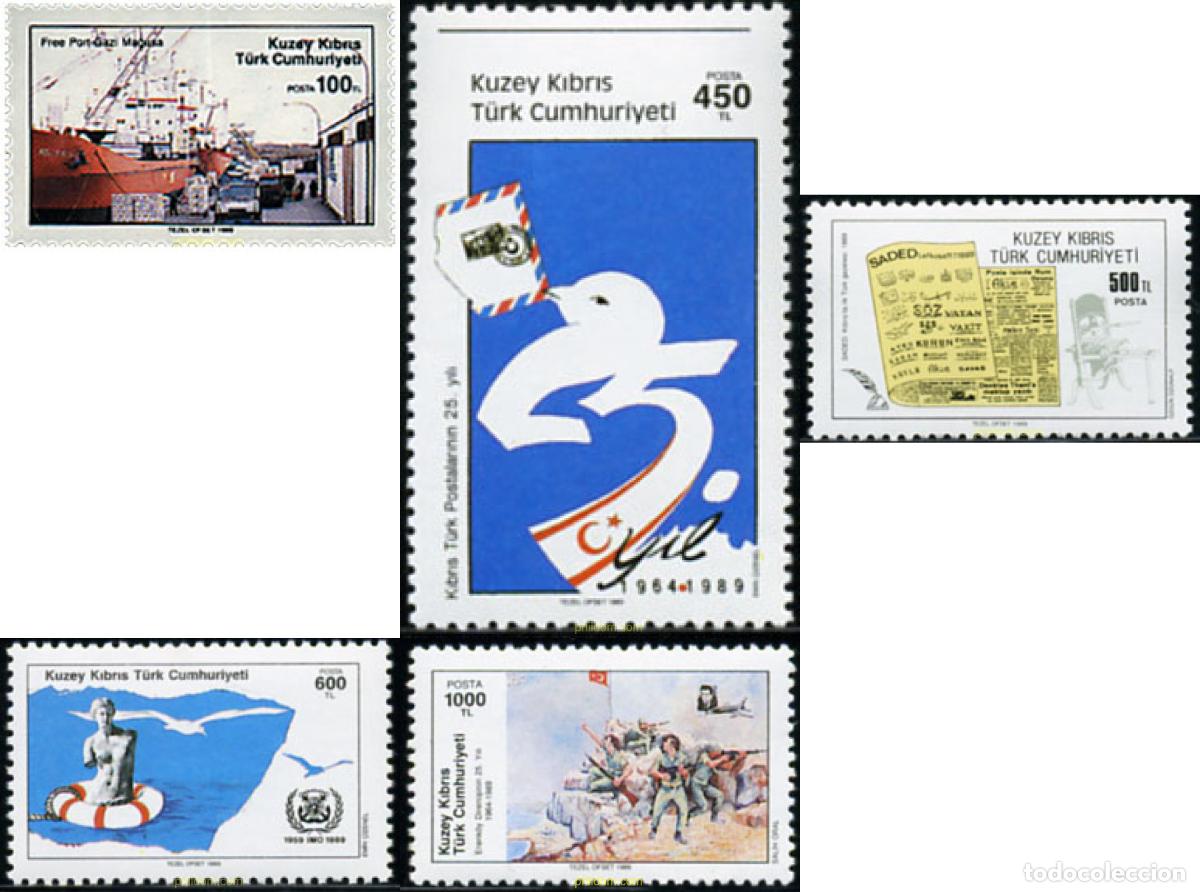 Sellos: 43160 MNH CHIPRE. Administraci&oacute;n turca 1989 ANIVERSARIOS Y ACONTECIMIENTOS