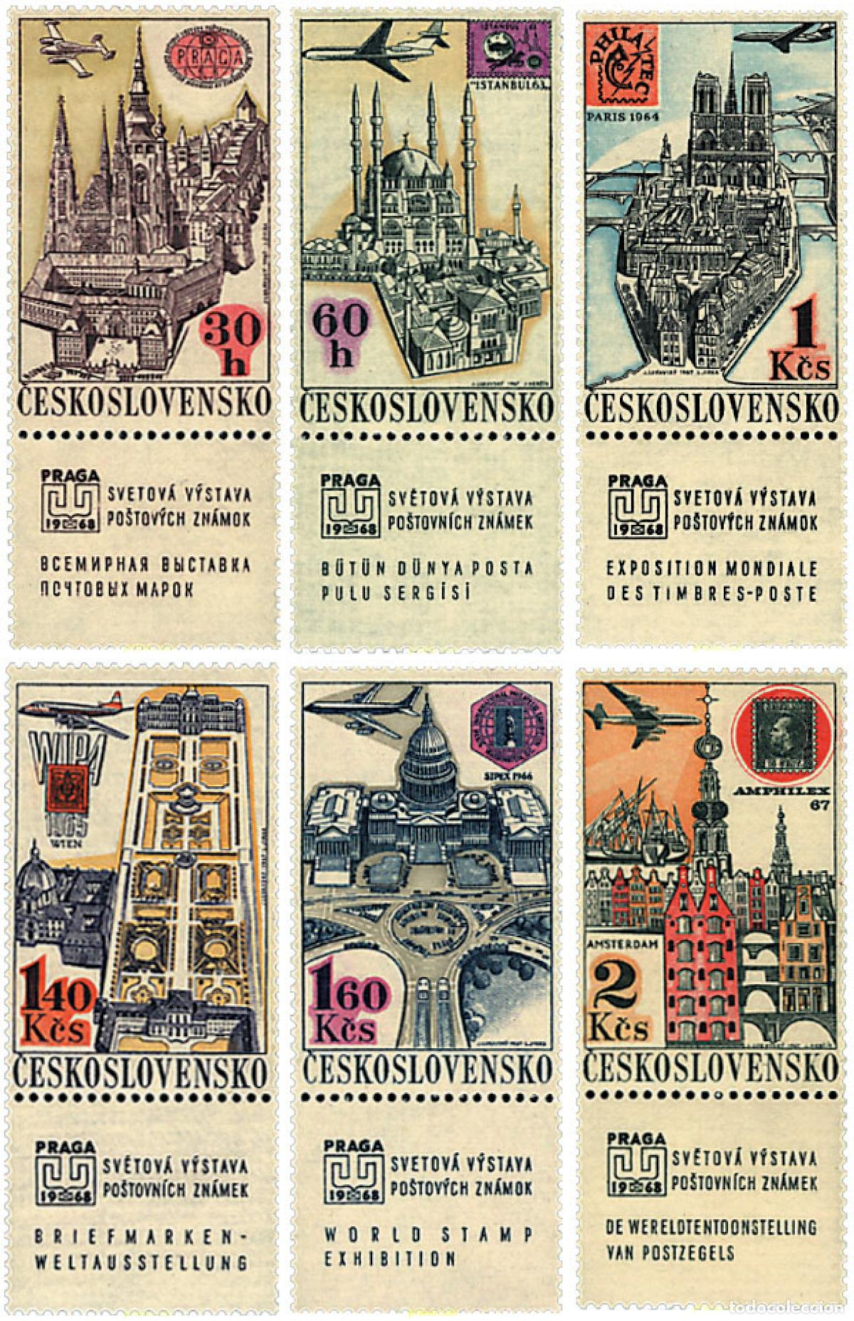 Sellos: 609734 MNH CHECOSLOVAQUIA 1967 PRELUDIO DE LA EXPOSICION FILATELICA DE PRAGA