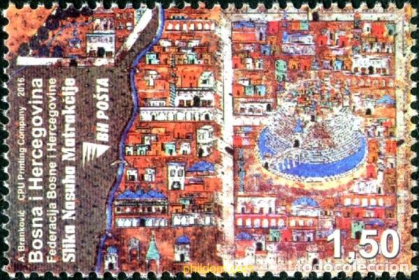 Sellos: 735943 MNH BOSNIA-HERZEGOVINA 2016 PERSONAJE. NASUH MATRAKCI, PINTOR, CARTOGRAFO E HISTORIADOR BOSN