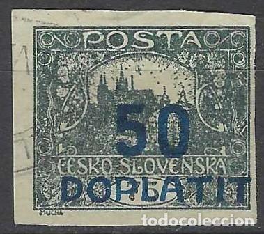 Sellos: CHECOSLOVAQUIA 1922 - SELLO DE FRANQUEO, CIFRAS, SOBRECARGADO - USADO