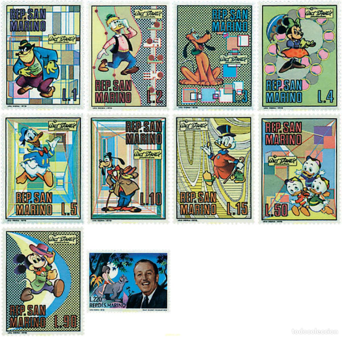 Sellos: 48419 MNH SAN MARINO 1970 HOMENAJE A WALT DISNEY