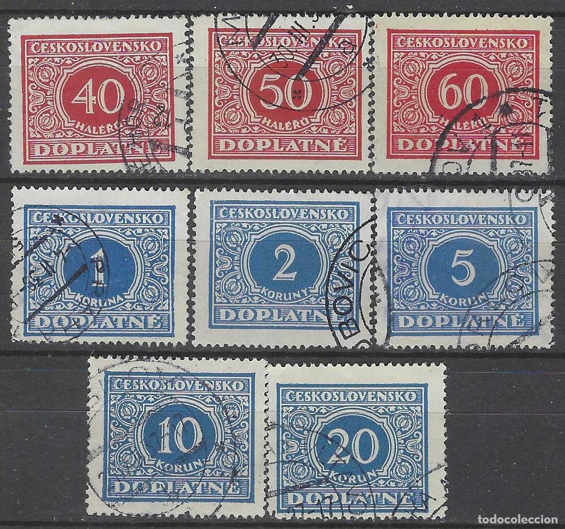 Sellos: CHECOSLOVAQUIA 1928 - SELLOS DE FRANQUEO, CIFRAS, 8 VALORES - USADOS