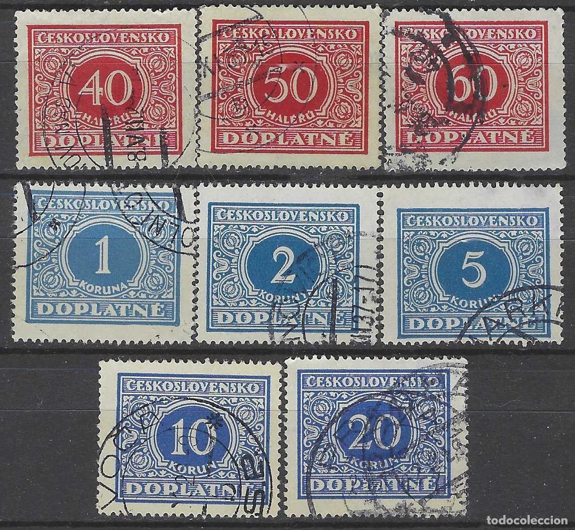 Sellos: CHECOSLOVAQUIA 1928 - SELLOS DE FRANQUEO, CIFRAS, 8 VALORES - USADOS