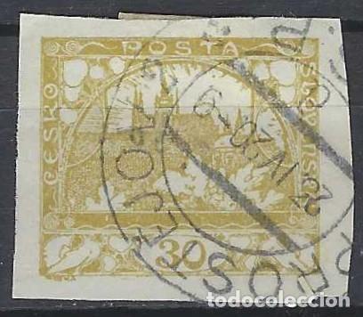 Stamps: CHECOSLOVAQUIA 1918 - VISTA DEL CASTILLO DE PRAGA, OLIVA - USADO
