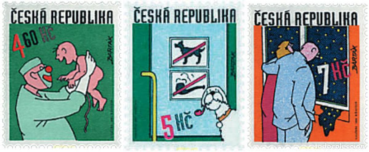 Sellos: 50664 MNH CHEQUIA 1999 DISE&Ntilde;OS HUMORISTICOS DE MIROSLAV BARTAK