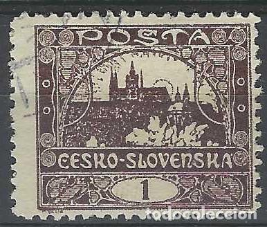 Selos: CHECOSLOVAQUIA 1919-20 - VISTA DEL CASTILLO DE PRAGA &rdquo;CESKO-SLOVENSKA&rdquo;, MARR&Oacute;N - USADO