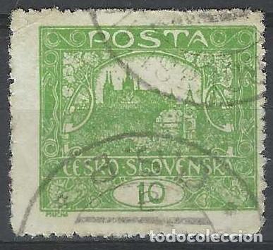 Selos: CHECOSLOVAQUIA 1919-20 - VISTA DEL CASTILLO DE PRAGA &rdquo;CESKO-SLOVENSKA&rdquo;, VERDE - USADO