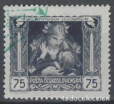 Sellos: CHECOSLOVAQUIA 1919 - 1&ordm; ANIV. DE LA INDEPENDENCIA, AZUL DE PRUSIA, DENTADO 13&frac34; - MH*