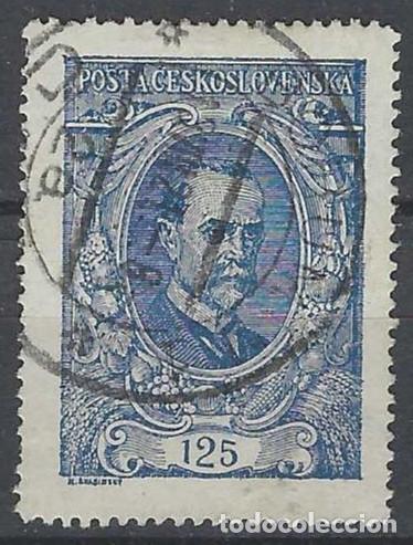 Briefmarken: CHECOSLOVAQUIA 1920 - PRESIDENTE MASARYK, AZUL MARINO - USADO