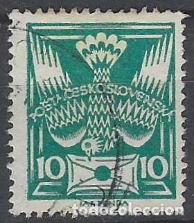 Selos: CHECOSLOVAQUIA 1920 - CORREO, VERDE AZULADO - USADO