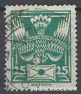 Sellos: CHECOSLOVAQUIA 1920 - CORREO, VERDE - USADO