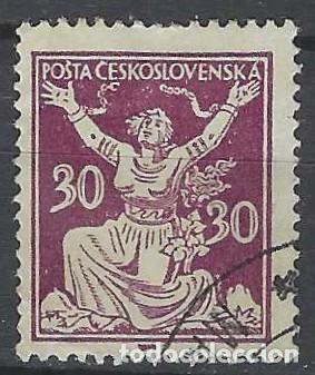 Sellos: CHECOSLOVAQUIA 1920 - LIBERACI&Oacute;N DE LA REP&Uacute;BLICA, P&Uacute;RPURA - USADO