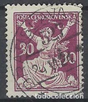 Sellos: CHECOSLOVAQUIA 1920 - LIBERACI&Oacute;N DE LA REP&Uacute;BLICA, P&Uacute;RPURA - USADO