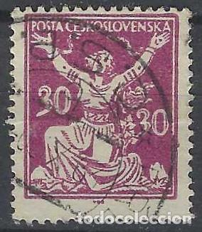 Sellos: CHECOSLOVAQUIA 1920 - LIBERACI&Oacute;N DE LA REP&Uacute;BLICA, P&Uacute;RPURA - USADO