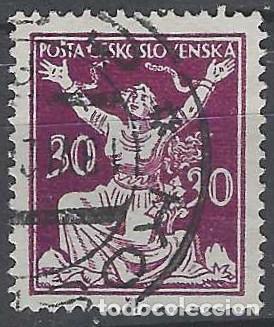 Sellos: CHECOSLOVAQUIA 1920 - LIBERACI&Oacute;N DE LA REP&Uacute;BLICA, P&Uacute;RPURA - USADO