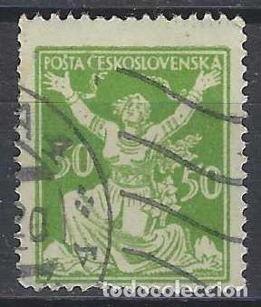 Stamps: CHECOSLOVAQUIA 1920 - LIBERACI&Oacute;N DE LA REP&Uacute;BLICA, VERDE - USADO