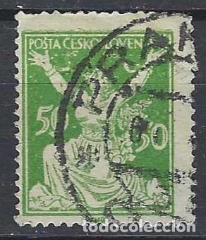 Stamps: CHECOSLOVAQUIA 1920 - LIBERACI&Oacute;N DE LA REP&Uacute;BLICA, VERDE - USADO