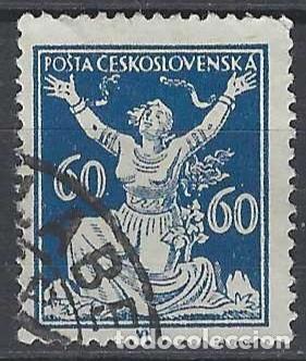 Sellos: CHECOSLOVAQUIA 1920 - LIBERACI&Oacute;N DE LA REP&Uacute;BLICA, AZUL - USADO