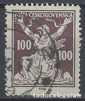 Sellos: CHECOSLOVAQUIA 1920 - LIBERACI&Oacute;N DE LA REP&Uacute;BLICA, MARR&Oacute;N ROJIZO - USADO