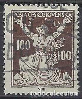 Sellos: CHECOSLOVAQUIA 1920 - LIBERACI&Oacute;N DE LA REP&Uacute;BLICA, MARR&Oacute;N ROJIZO - USADO