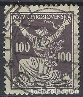 Sellos: CHECOSLOVAQUIA 1920 - LIBERACI&Oacute;N DE LA REP&Uacute;BLICA, MARR&Oacute;N ROJIZO - USADO