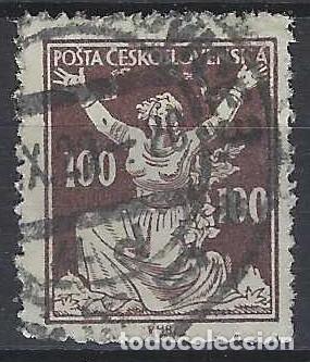 Sellos: CHECOSLOVAQUIA 1920 - LIBERACI&Oacute;N DE LA REP&Uacute;BLICA, MARR&Oacute;N ROJIZO - USADO