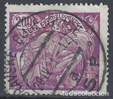 Sellos: CHECOSLOVAQUIA 1920 - CIENCIA Y AGRICULTURA, VIOLETA - USADO